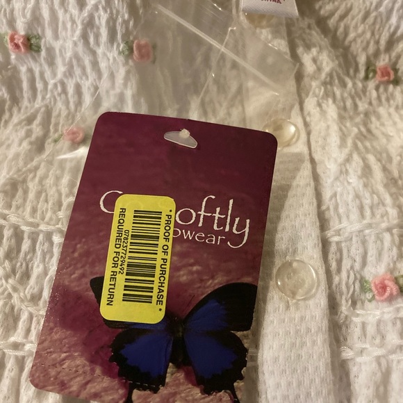 NWT Go Softly White Nightgown With Roses Sleepwear Size Large - Picture 6 of 6